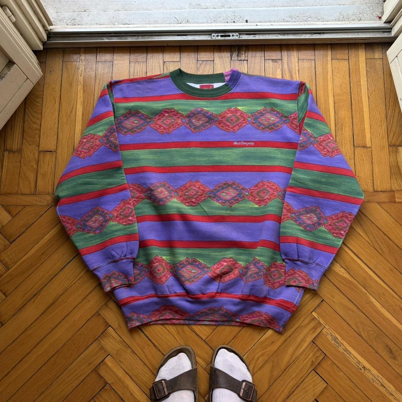 1990s Best Company Pattern Sweatshirt XL