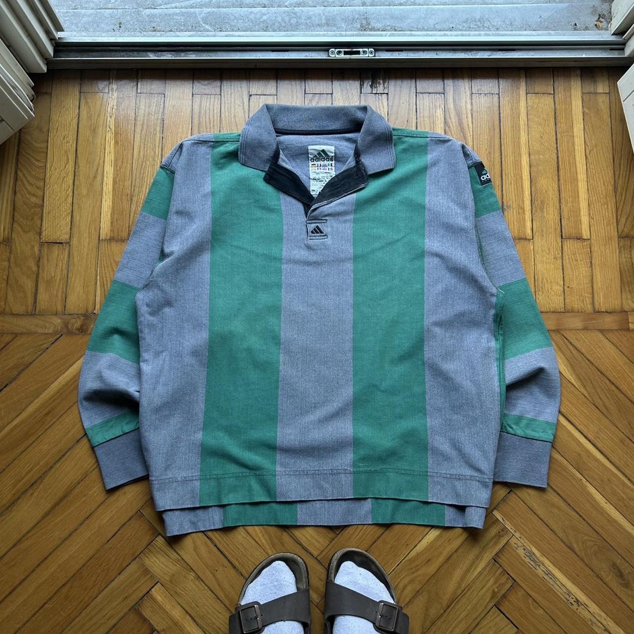 1990s Adidas Equipment Polo Shirt Striped L