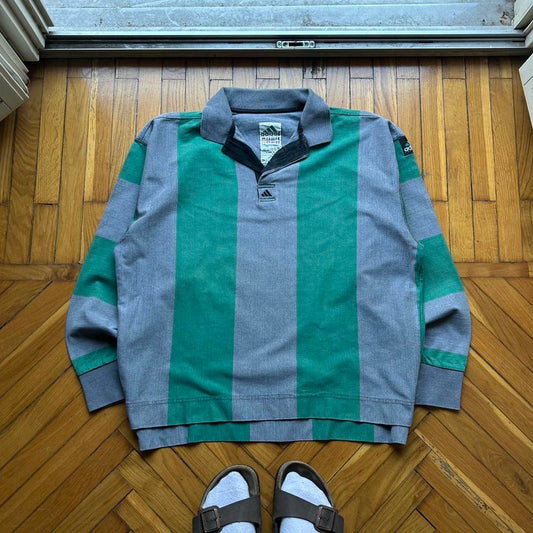 1990s Adidas Equipment Polo Shirt Striped L