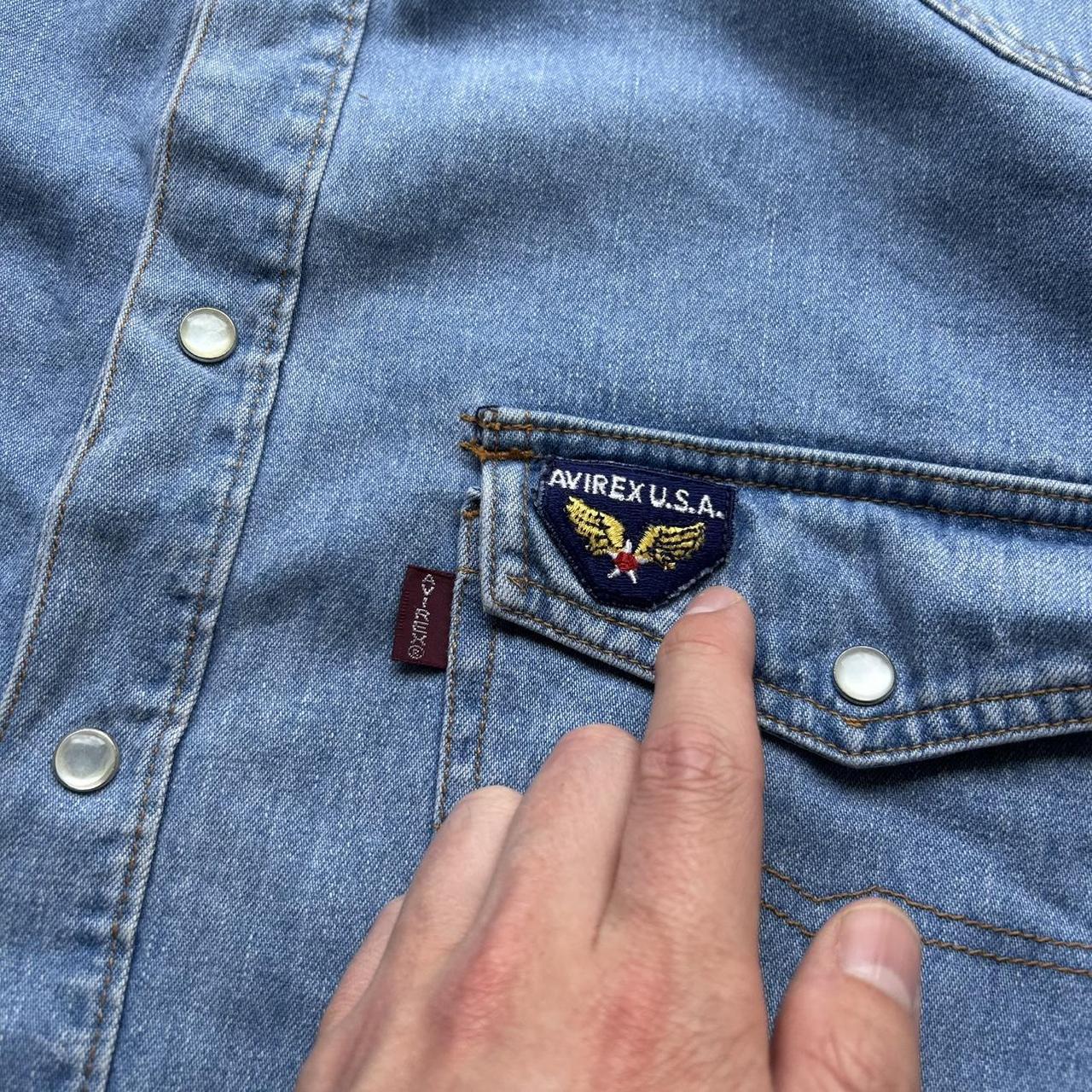 1990s Avirex Denim Shirt Blue XL