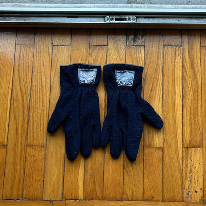 1990s Armani Jeans Fleece Gloves Navy OS