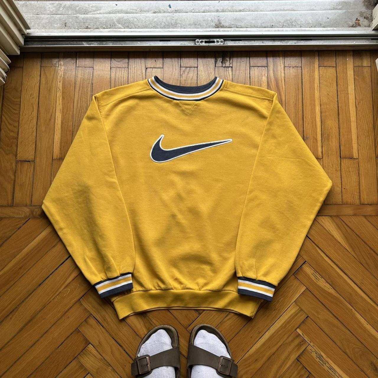 1990s Nike Swoosh Sweatshirt Yellow S