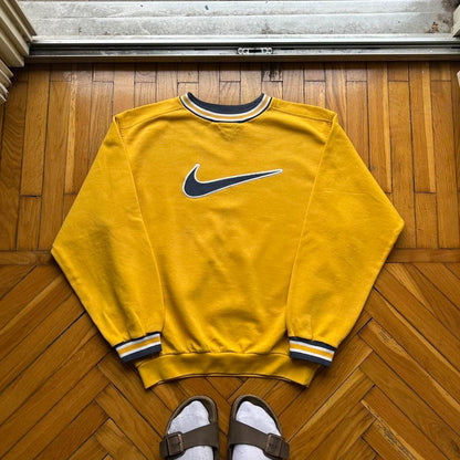 1990s Nike Swoosh Sweatshirt Yellow S