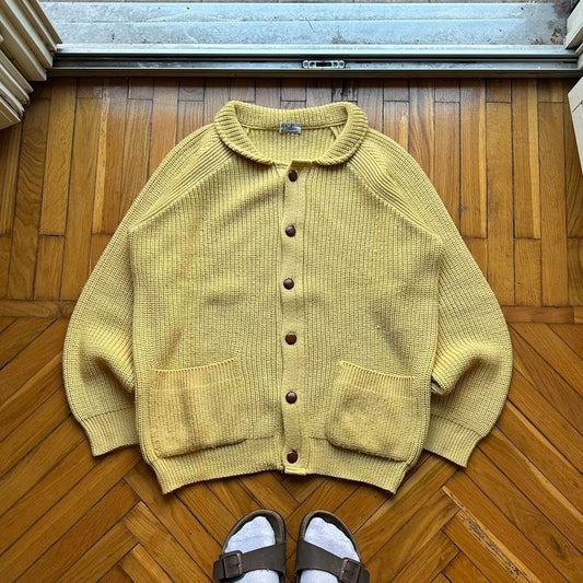 1980s CP Company Knitted Cardigan Yellow L
