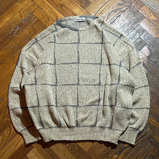 1980s Giorgio Armani Knitted Jumper Grey L