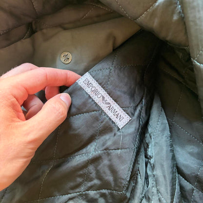 1990s Emporio Armani Trench Coat Khaki L
