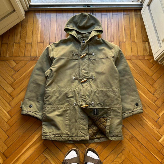 1980s Boneville Navy Arctic Parka Jacket Khaki XL