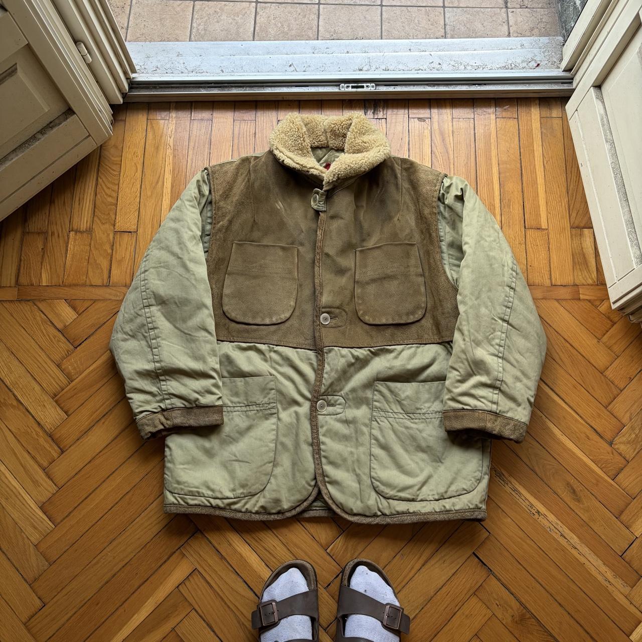 1980s CP Company Cotton & Leather Coat L