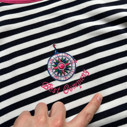 1990s Best Company Striped SS Sweatshirt M
