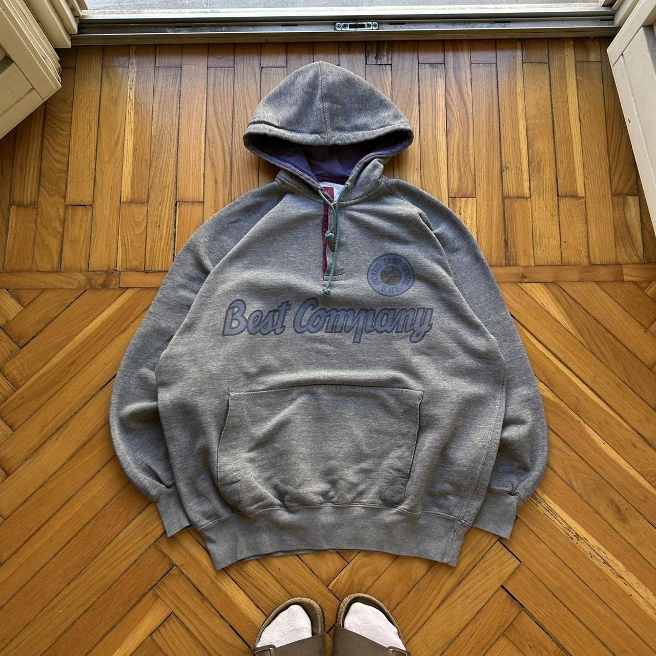 1990s Best Company Hoodie Grey L