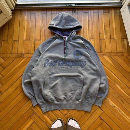 1990s Best Company Hoodie Grey L