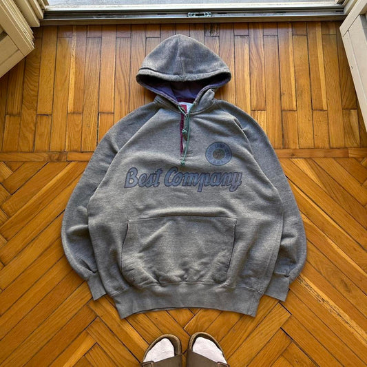 1990s Best Company Hoodie Grey L