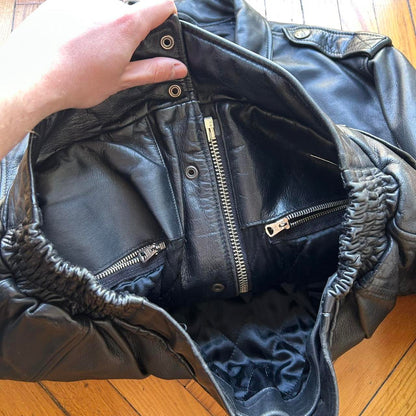 1990s Chevignon Leather Jacket Black S