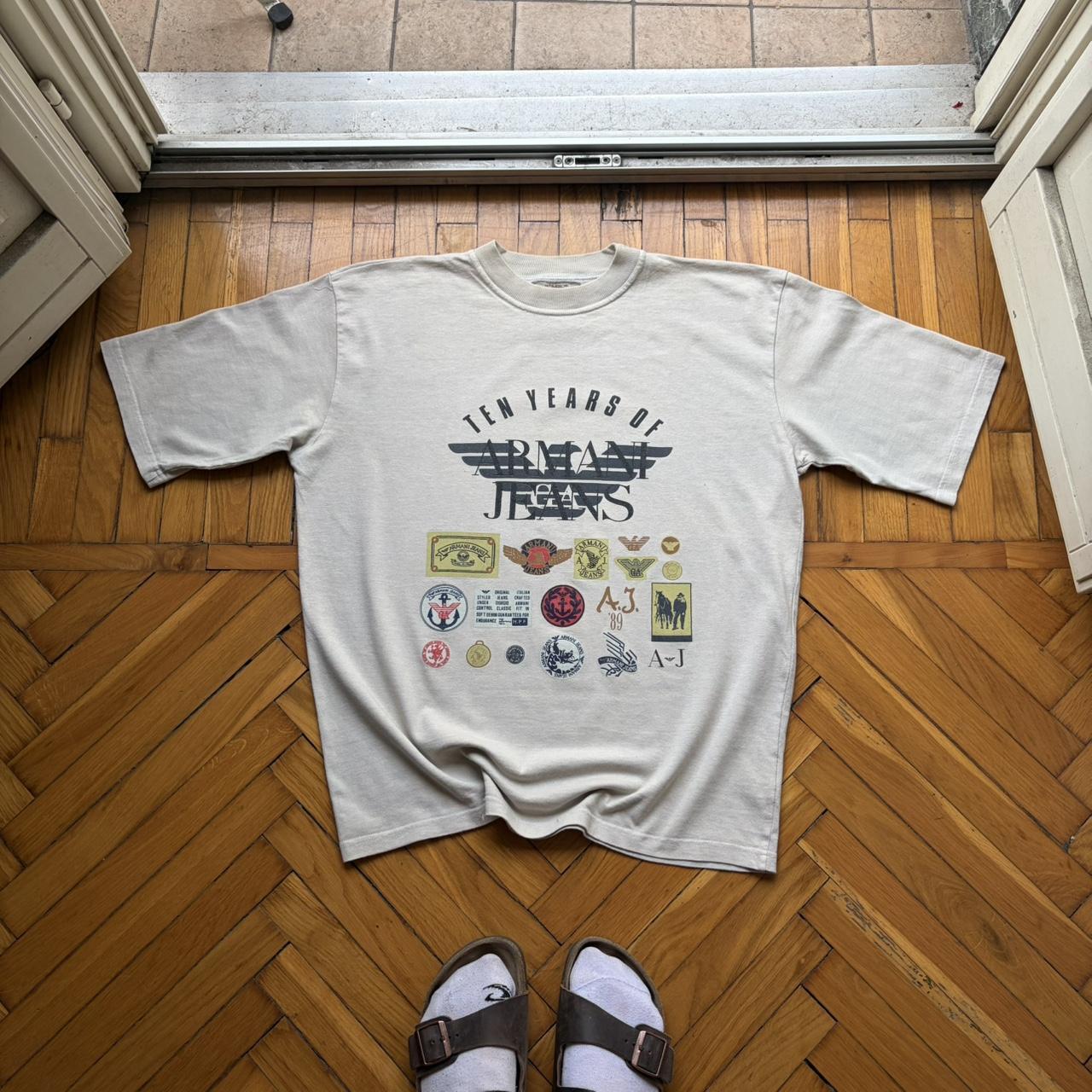 1990s Armani Jeans 10 Year Anniversary T Shirt L