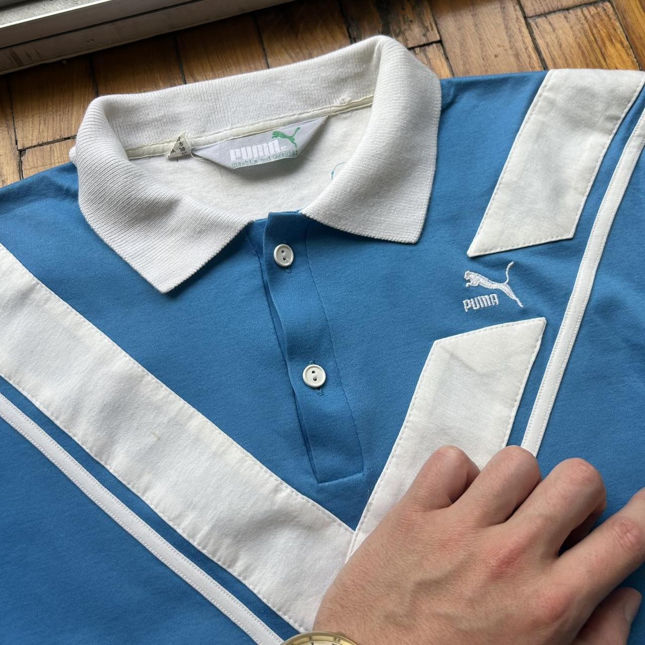 1980s Puma Tennis Polo Shirt S