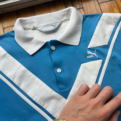 1980s Puma Tennis Polo Shirt S