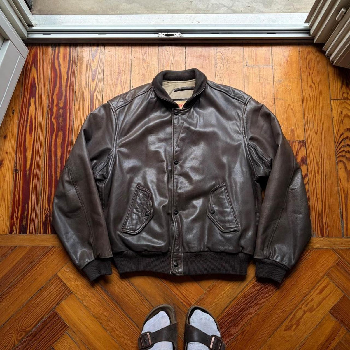 1990s Chevignon Leather Jacket Brown L