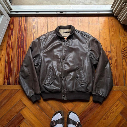 1990s Chevignon Leather Jacket Brown L