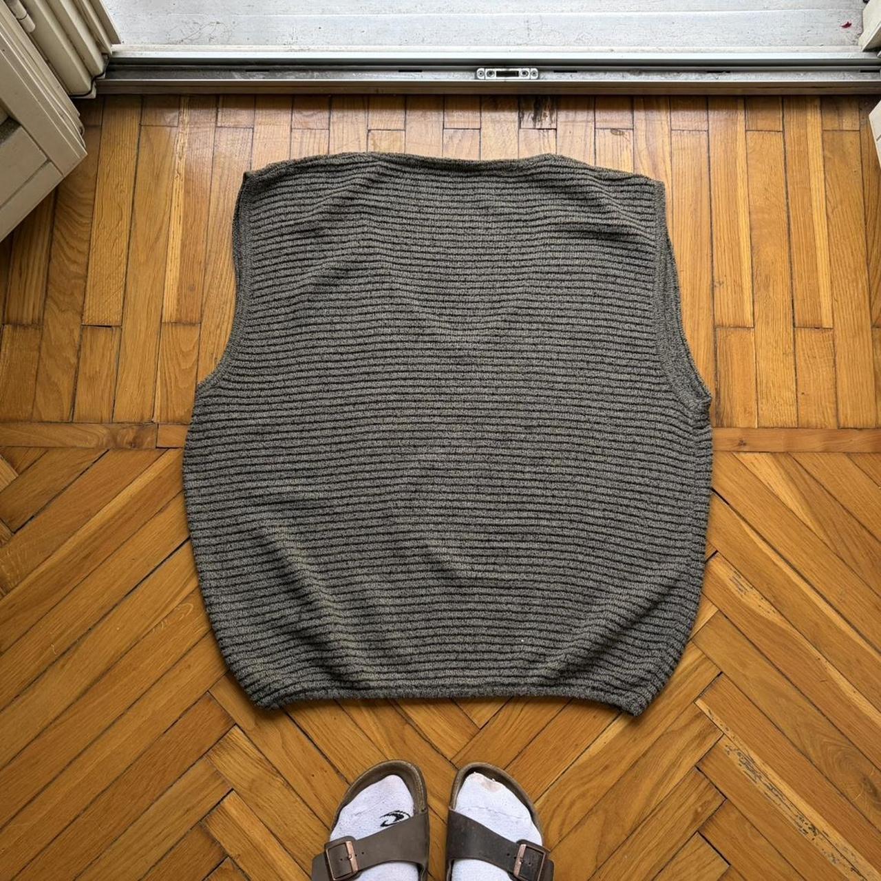 1980s Giorgio Armani Knitted Vest Grey XL