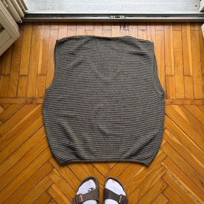 1980s Giorgio Armani Knitted Vest Grey XL