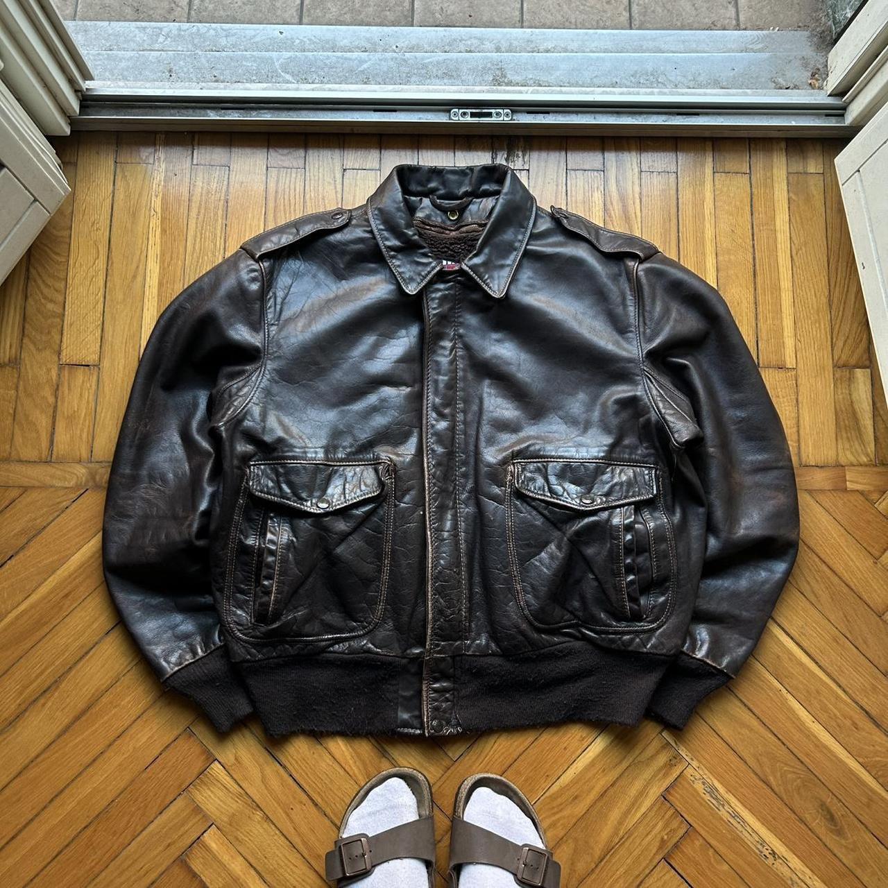 1990s Schott Leather Jacket Brown L