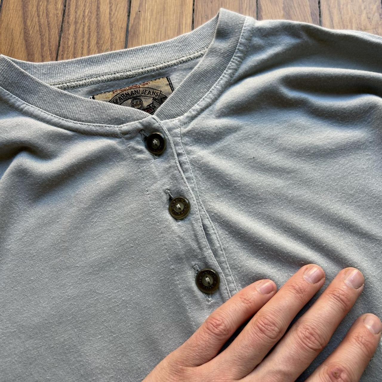 1990s Armani Jeans LS T Shirt Blue M