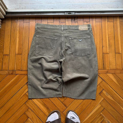 1990s Armani Jeans Corduroy Shorts Khaki 36W