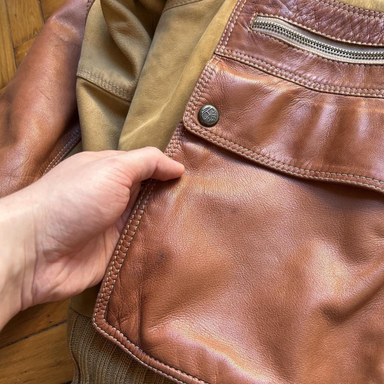 1990s Timberland Leather Shearling Jacket L