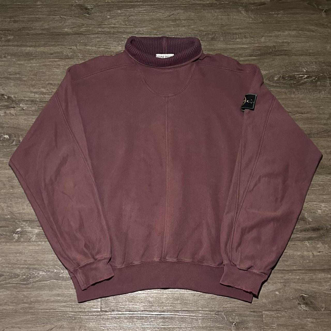 1990s Stone Island Sweatshirt Burgundy L