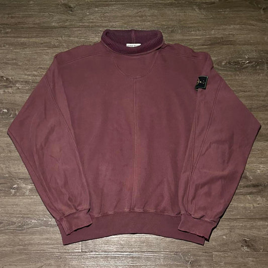 1990s Stone Island Sweatshirt Burgundy L