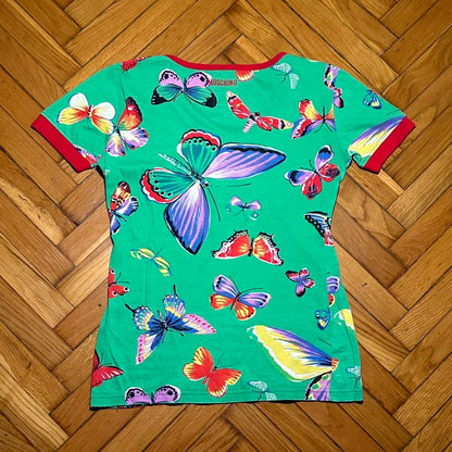 1990s Moschino Butterfly T Shirt Women's S