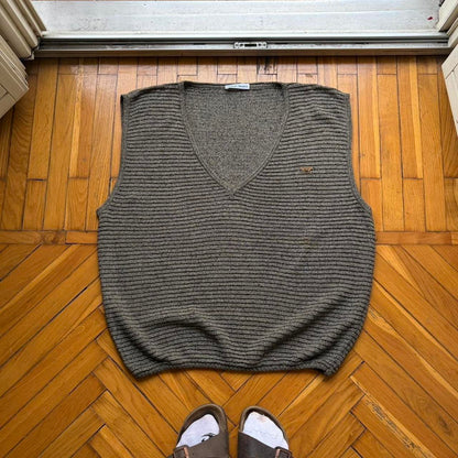 1980s Giorgio Armani Knitted Vest Grey XL