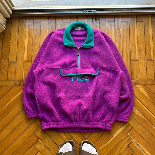1990s Fila Magic Line Fleece Sweatshirt M