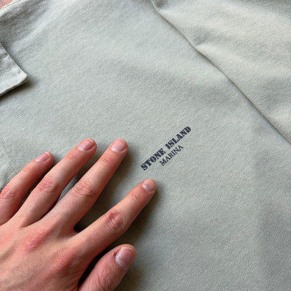 1990s Stone Island Marina LS Polo Shirt Green M