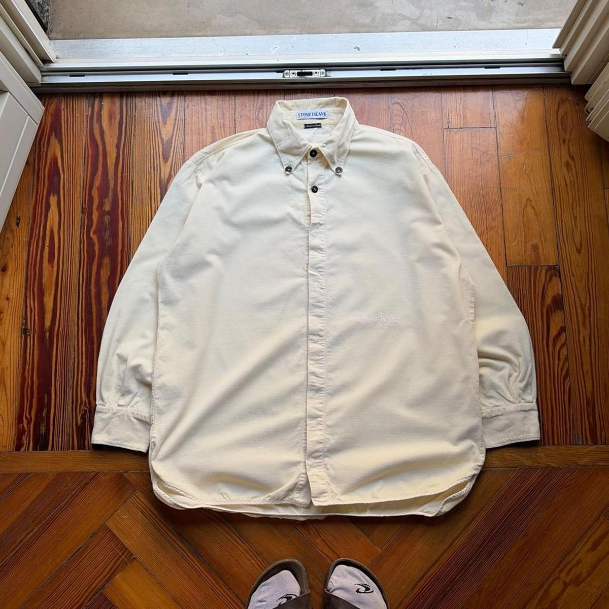 A/W 1997 Stone Island Corduroy Shirt Cream M