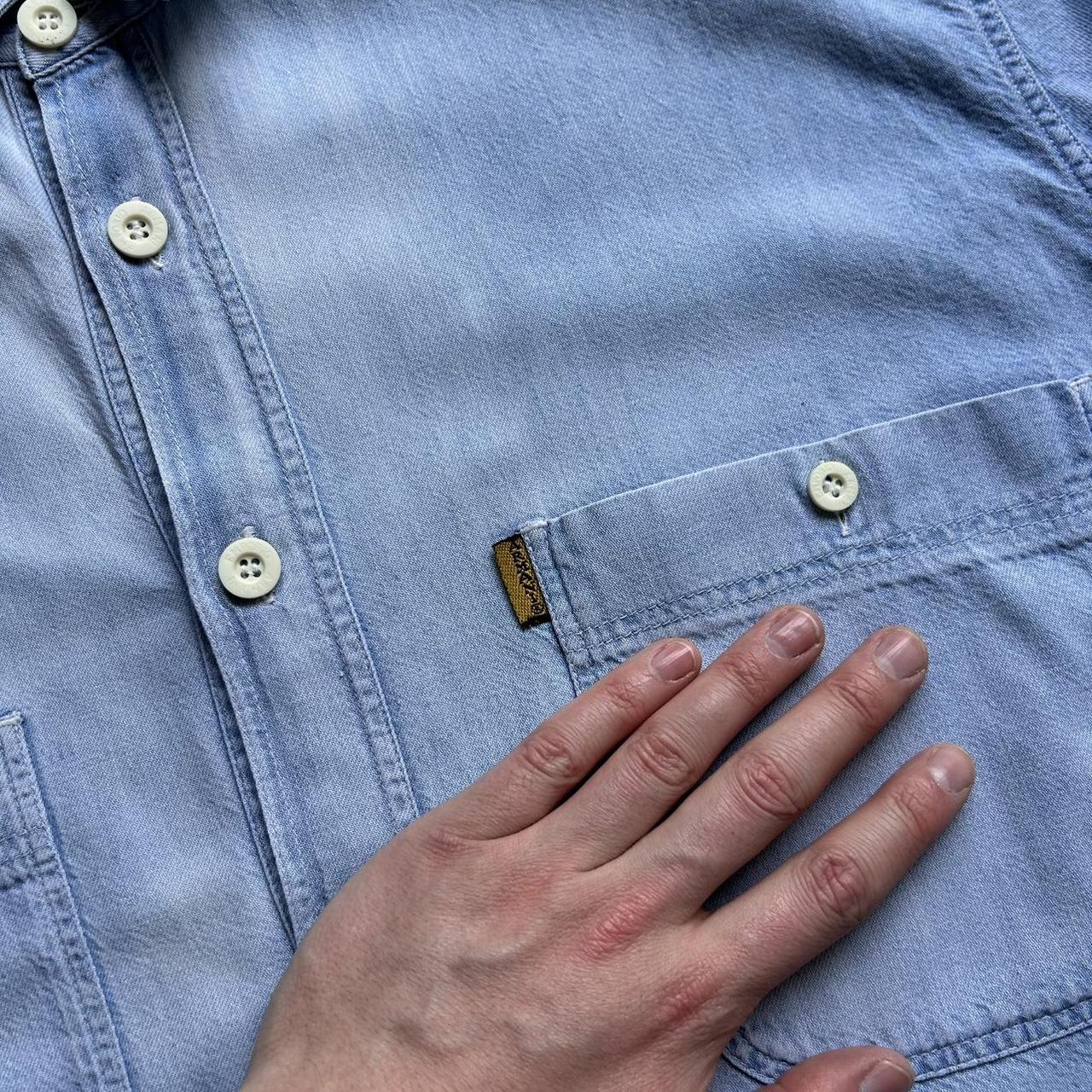 1980s Emporio Armani Denim Shirt Blue L