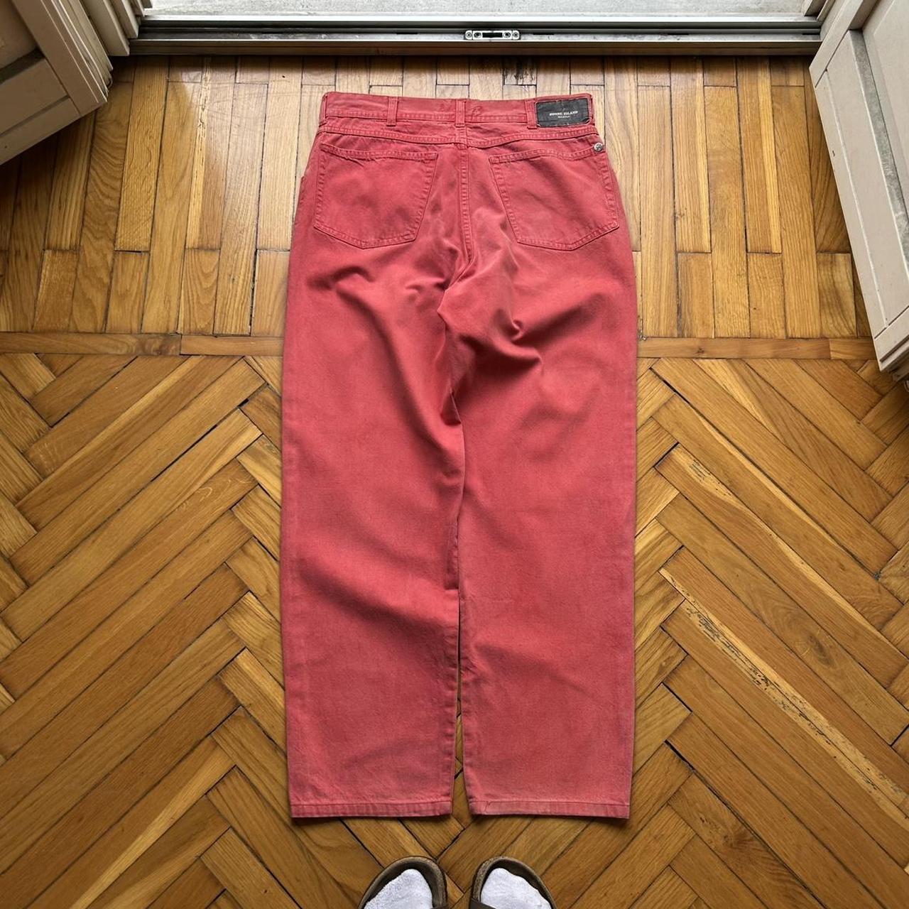 1990s Stone Island Marina Trousers Red 32W 28L