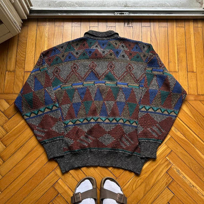 1990s Missoni Sport Collared Knitted Jumper XL