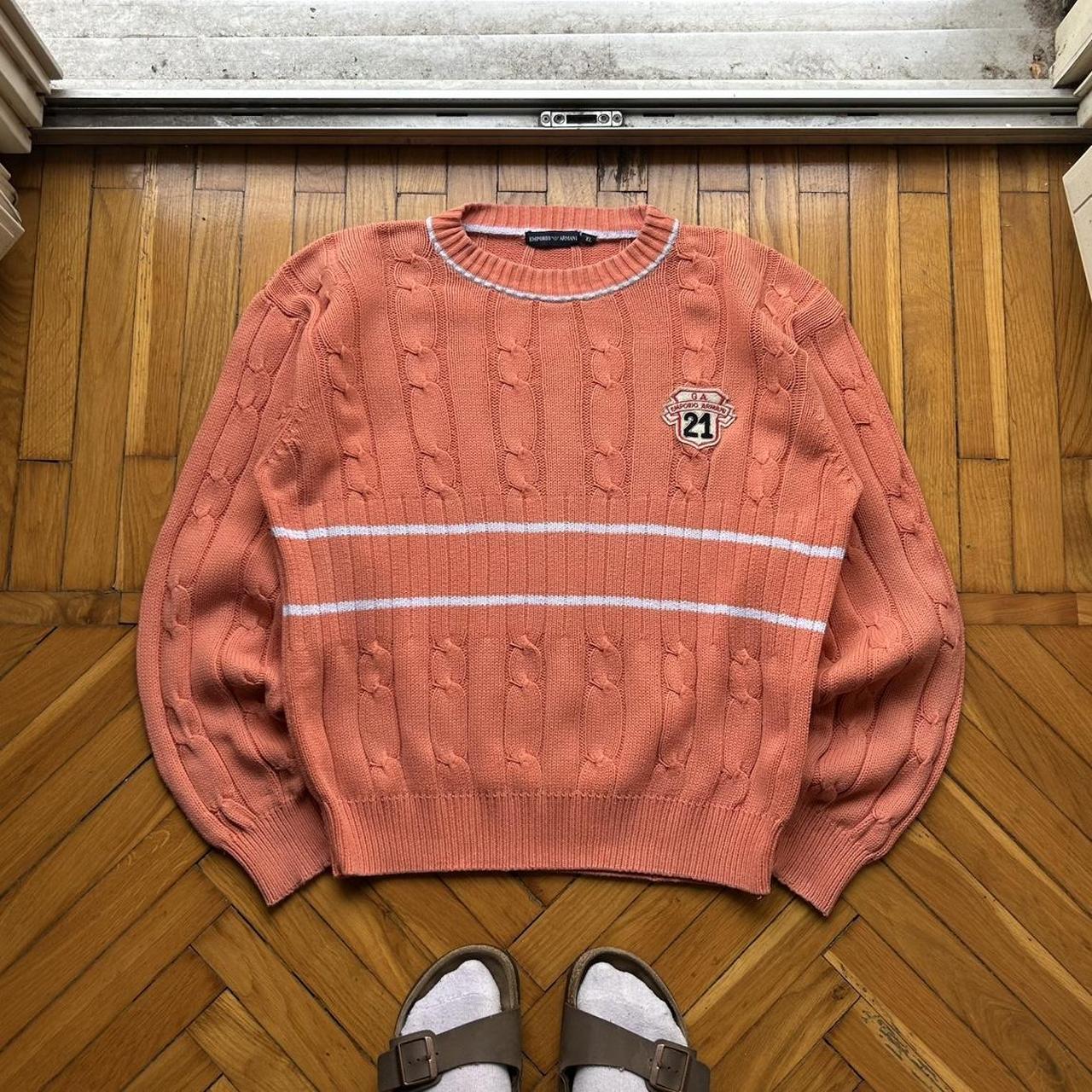 1980s Emporio Armani Knitted Jumper Orange L
