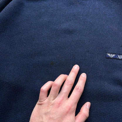 1990s Armani Jeans Roll Neck Sweatshirt Navy L