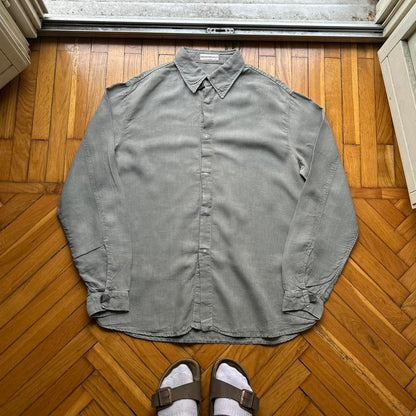 2000s Emporio Armani Linen Shirt Grey XL