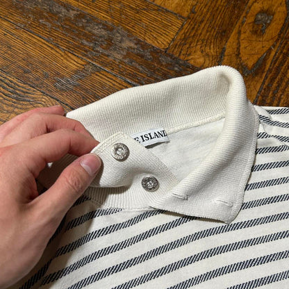 1988 Stone Island Striped Polo Shirt L