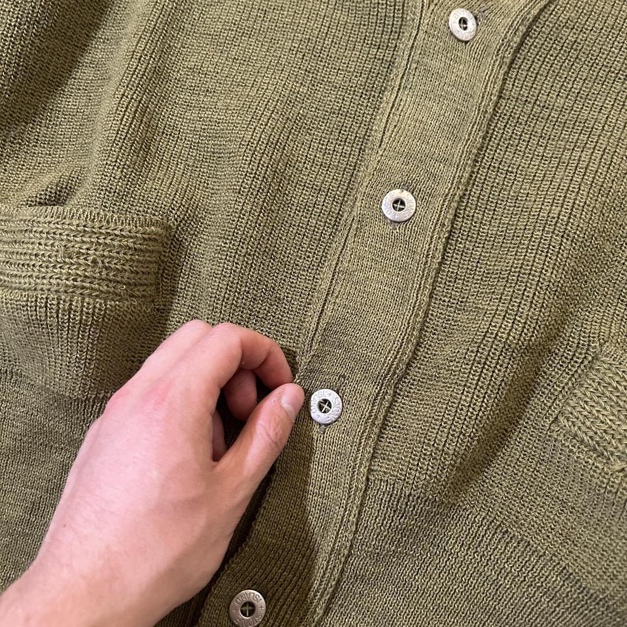 1980s Stone Island Knitted Cardigan Green XL