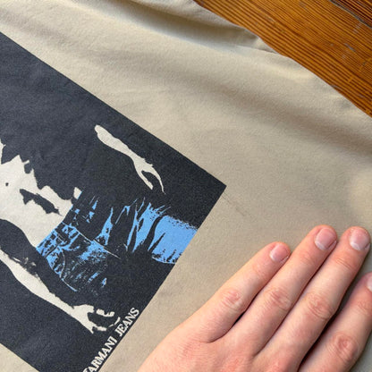 1990s Armani Jeans Print Shirt Beige L