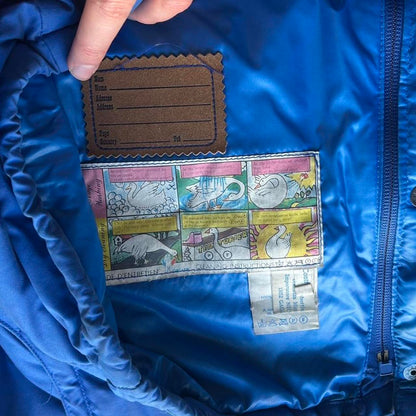 1980s Moncler Grenoble Down Jacket Blue XL