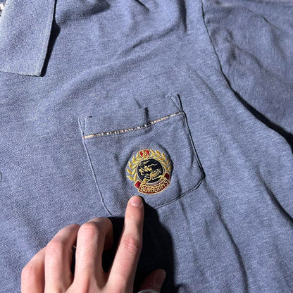 1990s Burberry Polo Shirt Blue M