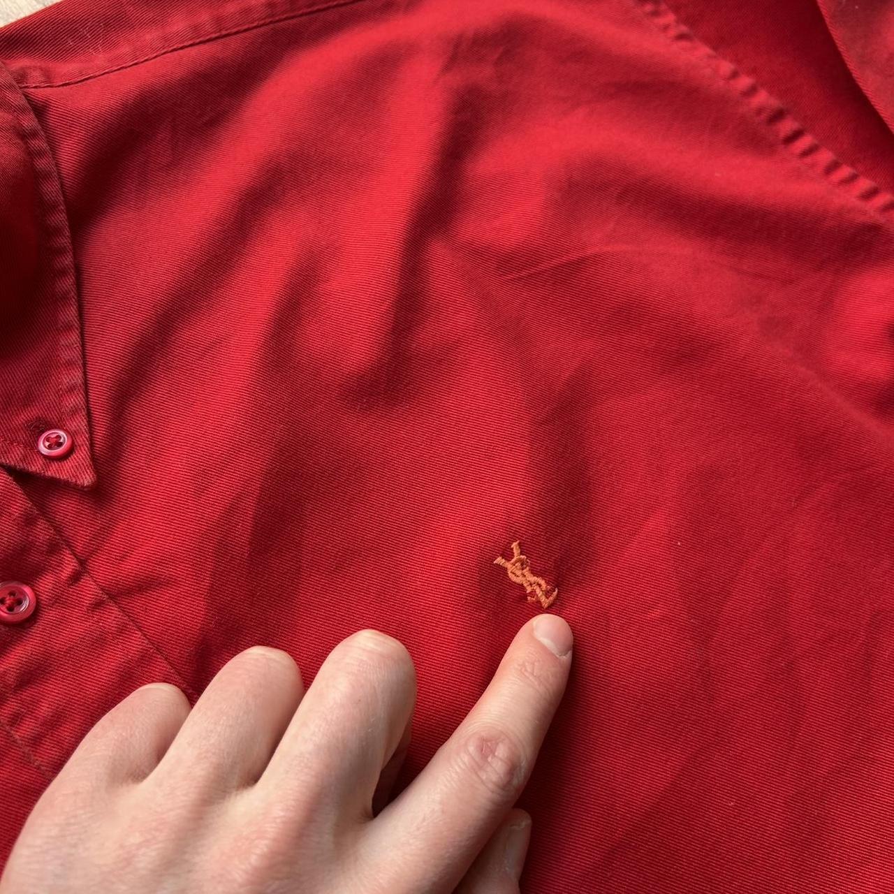 1990s Yves Saint Laurent Shirt Red XL