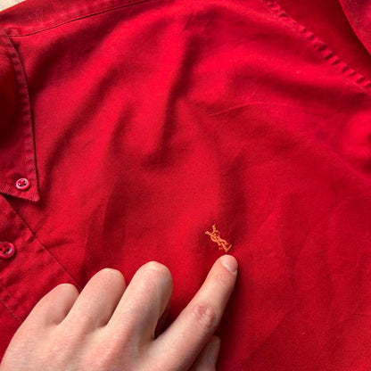 1990s Yves Saint Laurent Shirt Red XL