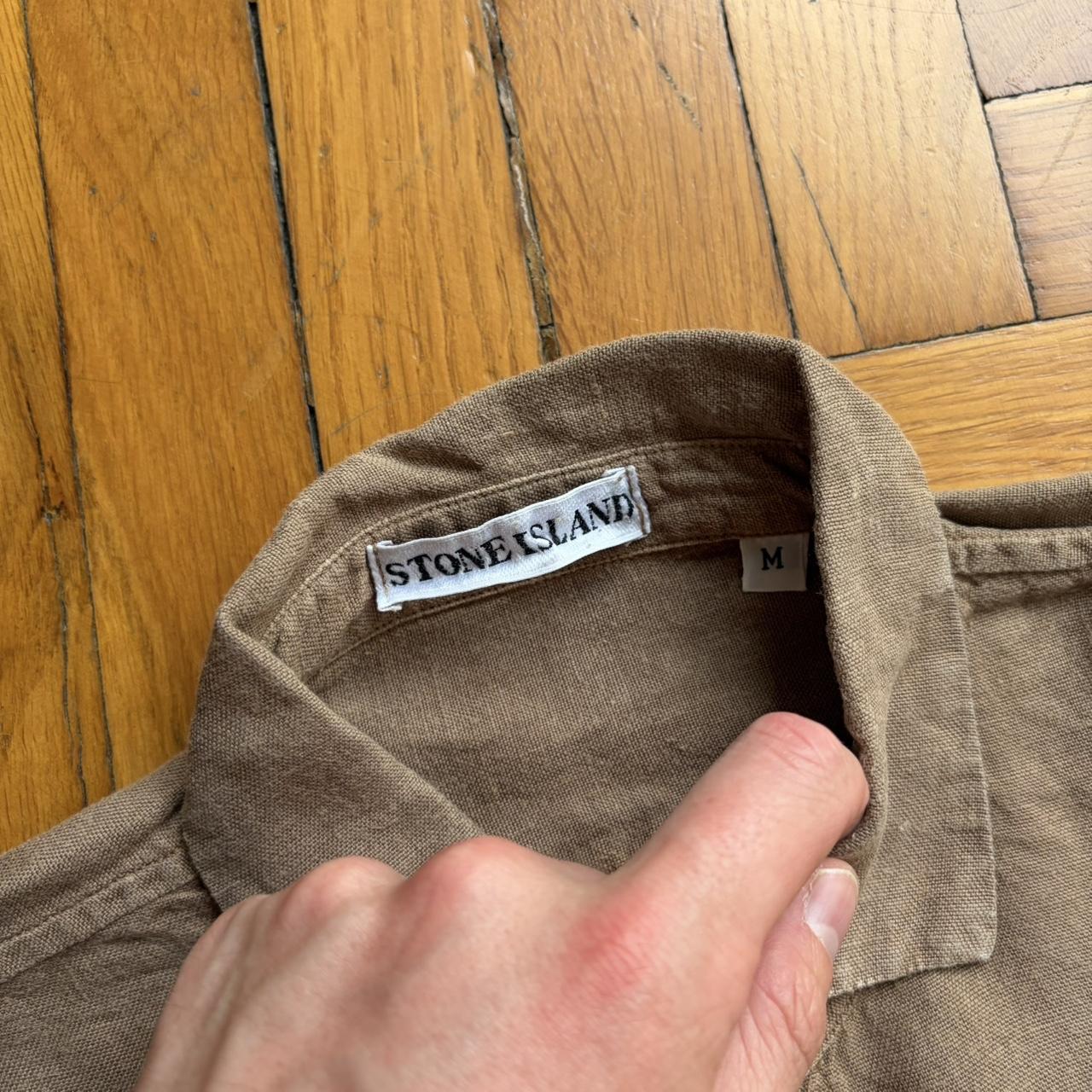 1990s Stone Island Marina Linen Shirt Brown L