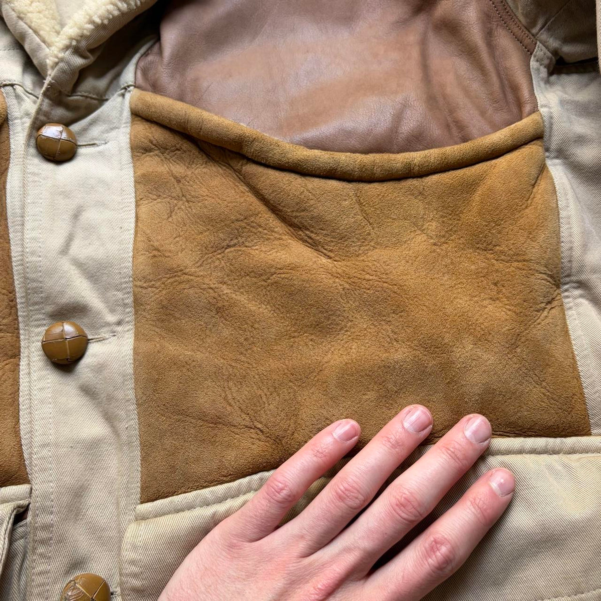 1990s Chevignon Shearling Coat XL